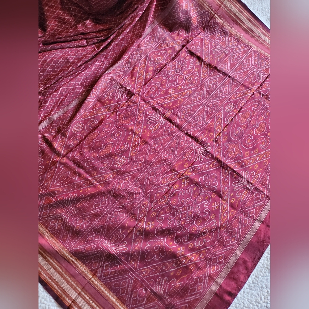 Women Pure Silk Contemporary Ikkat Saree Designer Handloom Wedding Festive